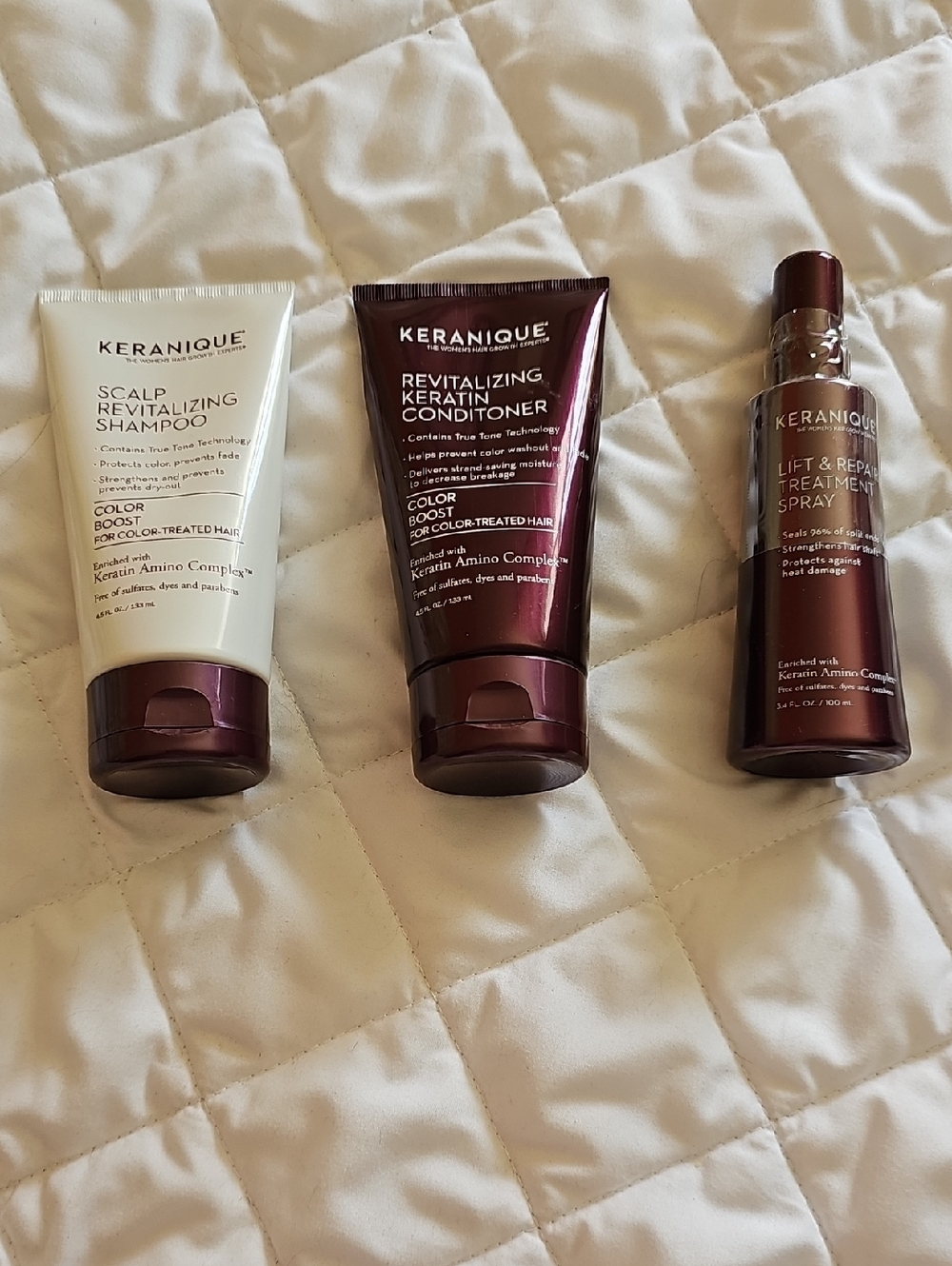 Keranique Revitalizing Keratin Shampoo, Conditioner and Repair Treat